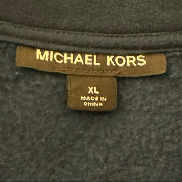 Michael Kors Mens Front Zip Logo Cotton Navy Sweatshirt - Picture 14 of 14
